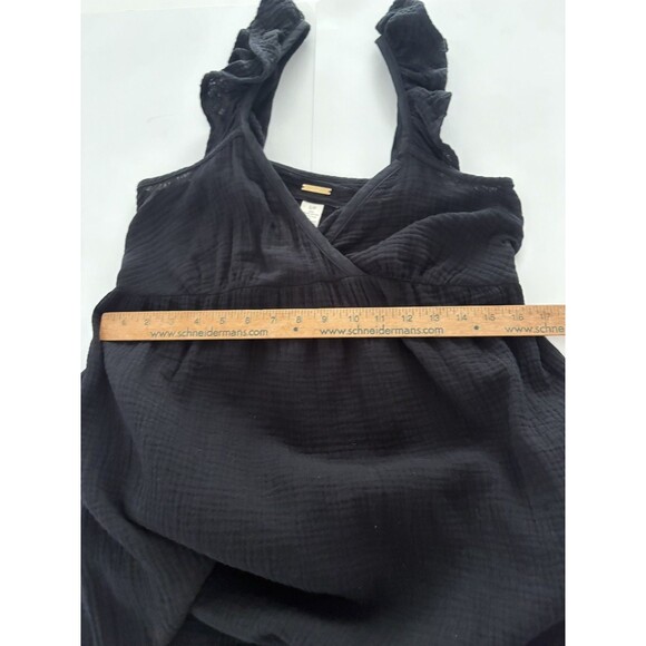 Magaschoni Maxi Dress Size S Black Babydoll Gauze Flutter Whimsigoth Witchy - Picture 13 of 16